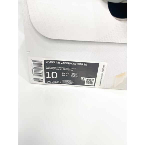 NIKE AIR VAPORMAX SE WOMENS SHOES - BV6483-001 Nike Air VaporMax 2019 SE BV6483-002 Athletic Sneaker Women 10 White Mesh LaceUp
